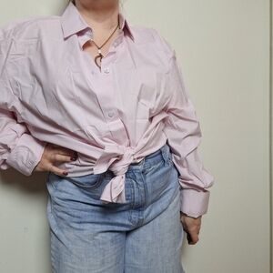 Old Navy Pastel Pink Button Down Slim Fit Signature Shirt Size XXL